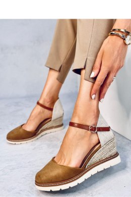 Espadryle na koturnie ELLIO KHAKI - Inello Inello