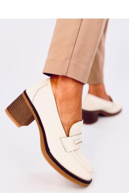 Mokasyny na obcasie RAMONA BEIGE - Inello Inello