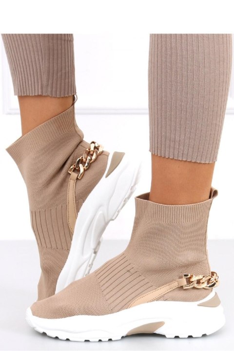 Skarpetkowe buty za kostkę GINA KHAKI - Inello Inello Skarpetkowe buty za kostkę GINA KHAKI - Inello Inello