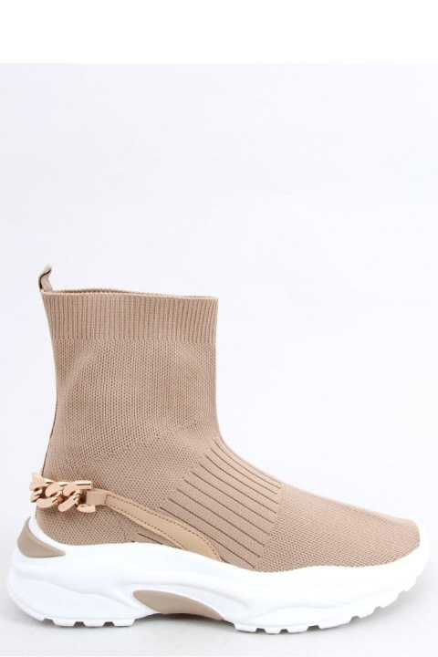 Skarpetkowe buty za kostkę GINA KHAKI - Inello Inello Skarpetkowe buty za kostkę GINA KHAKI - Inello Inello