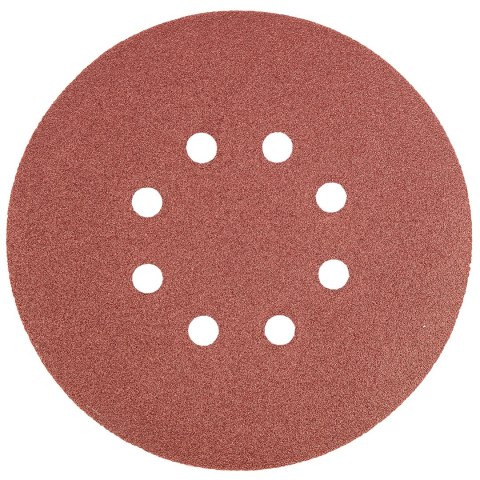 Krążki ścierne 150 mm, K120, 5 szt., z 8 otworami Krążki ścierne 150 mm, K120, 5 szt., z 8 otworami