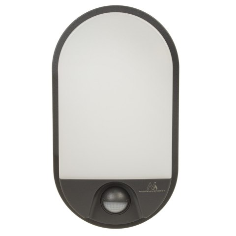 Lampa LED z czujnikiem ruchu Maclean, czujnik na podczerwień, kolor szary, 15W, IP54, barwa naturalna biała (4000K), 1100lm, MCE Lampa LED z czujnikiem ruchu Maclean, czujnik na podczerwień, kolor szary, 15W, IP54, barwa naturalna biała (4000K), 1100lm, MCE