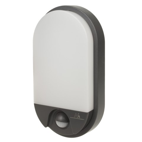 Lampa LED z czujnikiem ruchu Maclean, czujnik na podczerwień, kolor szary, 15W, IP54, barwa naturalna biała (4000K), 1100lm, MCE Lampa LED z czujnikiem ruchu Maclean, czujnik na podczerwień, kolor szary, 15W, IP54, barwa naturalna biała (4000K), 1100lm, MCE