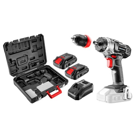 Wiertarko-wkrętarka aku Energy+ 18V, Li-Ion, zdejmowany uchwyt 10 mm, 2 aku 2Ah, ład, walizka Wiertarko-wkrętarka aku Energy+ 18V, Li-Ion, zdejmowany uchwyt 10 mm, 2 aku 2Ah, ład, walizka