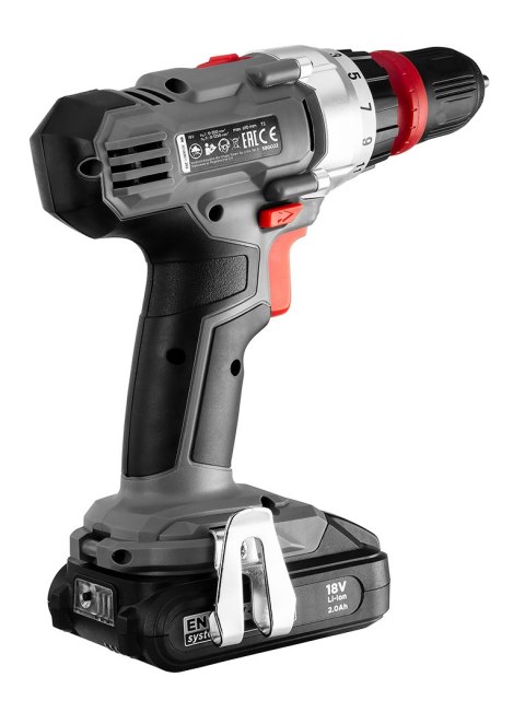 Wiertarko-wkrętarka aku Energy+ 18V, Li-Ion, zdejmowany uchwyt 10 mm, 2 aku 2Ah, ład, walizka Wiertarko-wkrętarka aku Energy+ 18V, Li-Ion, zdejmowany uchwyt 10 mm, 2 aku 2Ah, ład, walizka