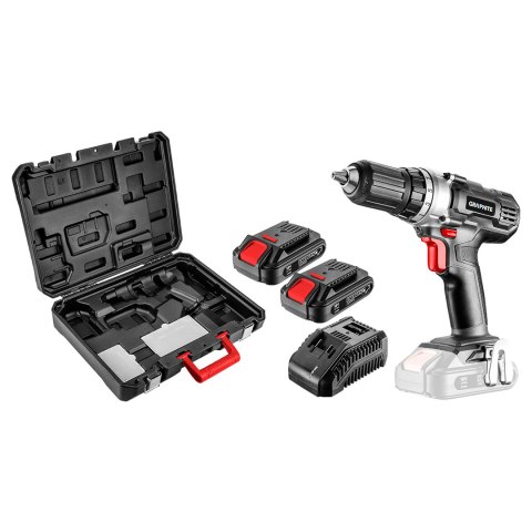 Wiertarko-wkrętarka akumulatorowa Energy+ 18V, Li-Ion, uchwyt 13 mm, 2 aku 2Ah, ład, walizka Wiertarko-wkrętarka akumulatorowa Energy+ 18V, Li-Ion, uchwyt 13 mm, 2 aku 2Ah, ład, walizka