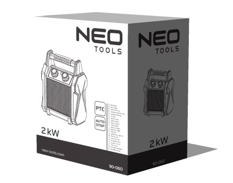 Nagrzewnica elektryczna ceramiczna PTC, 2kW nowy model Nagrzewnica elektryczna ceramiczna PTC, 2kW nowy model