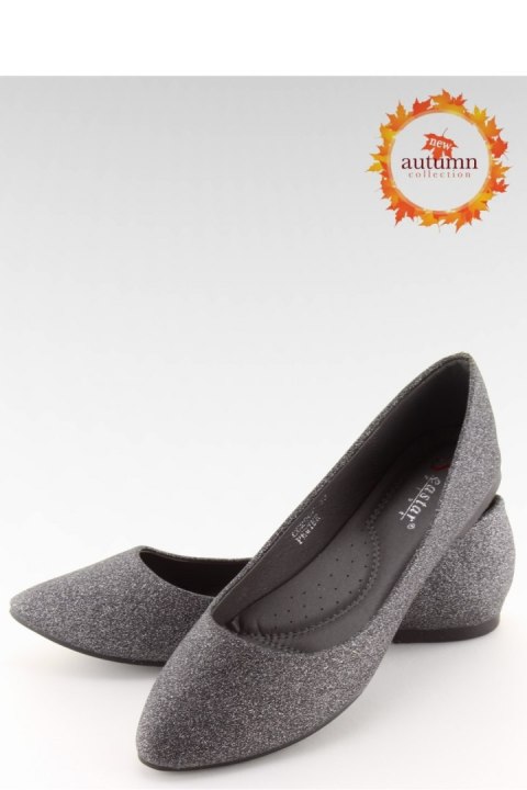 BALERINY BROKATOWE CZARNE CC200P PEWTER - Inello Inello BALERINY BROKATOWE CZARNE CC200P PEWTER - Inello Inello