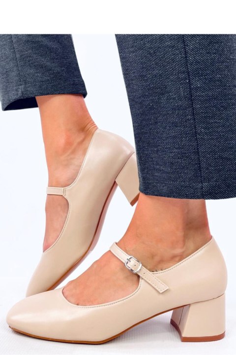 Czółenka na obcasie w stylu Mary Jane KELSEY BEIGE - Inello Inello Czółenka na obcasie w stylu Mary Jane KELSEY BEIGE - Inello Inello