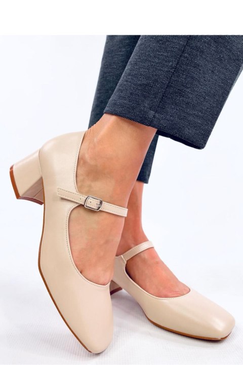 Czółenka na obcasie w stylu Mary Jane KELSEY BEIGE - Inello Inello Czółenka na obcasie w stylu Mary Jane KELSEY BEIGE - Inello Inello