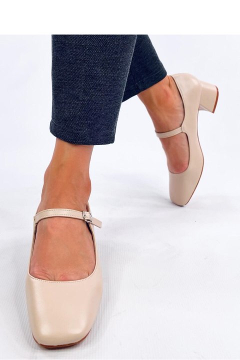 Czółenka na obcasie w stylu Mary Jane KELSEY BEIGE - Inello Inello Czółenka na obcasie w stylu Mary Jane KELSEY BEIGE - Inello Inello