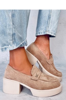 Mokasyny na obcasie CONIFF KHAKI - Inello Inello