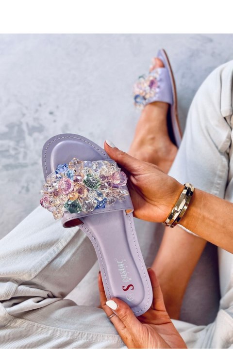 Sandał Klapki z kolorowymi kamieniami ESTRADA PURPLE - Inello Inello Sandał Klapki z kolorowymi kamieniami ESTRADA PURPLE - Inello Inello