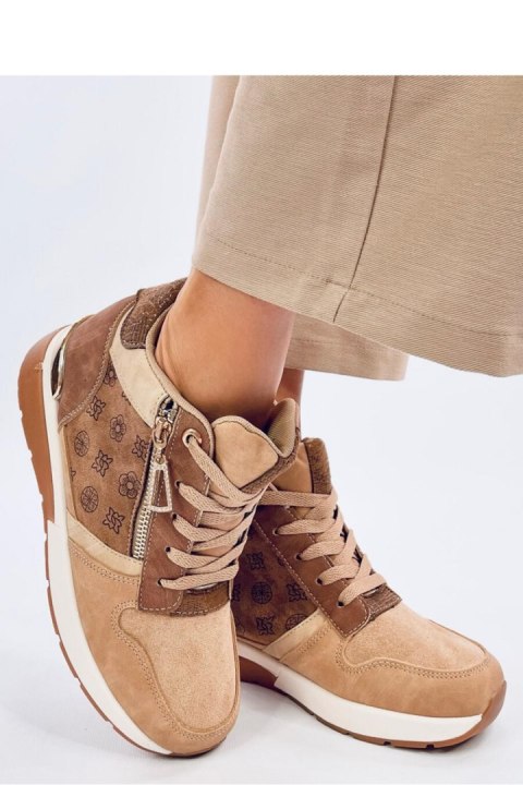 Sneakersy na koturnie TELTS KHAKI - Inello Inello Sneakersy na koturnie TELTS KHAKI - Inello Inello