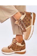 Sneakersy na koturnie TELTS KHAKI - Inello Inello