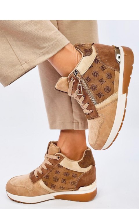 Sneakersy na koturnie TELTS KHAKI - Inello Inello Sneakersy na koturnie TELTS KHAKI - Inello Inello