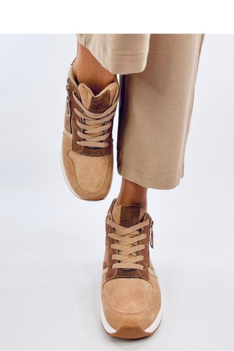 Sneakersy na koturnie TELTS KHAKI - Inello Inello Sneakersy na koturnie TELTS KHAKI - Inello Inello