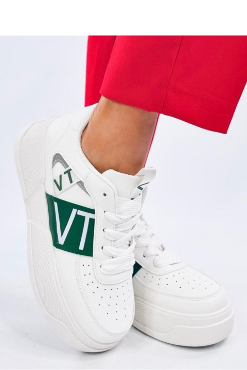 Sneakersy na platformie STERRY WHITE GREEN - Inello Inello Sneakersy na platformie STERRY WHITE GREEN - Inello Inello