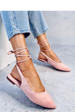 Wiązane baleriny z odkrytą piętą PIRSON PINK - Inello Inello
