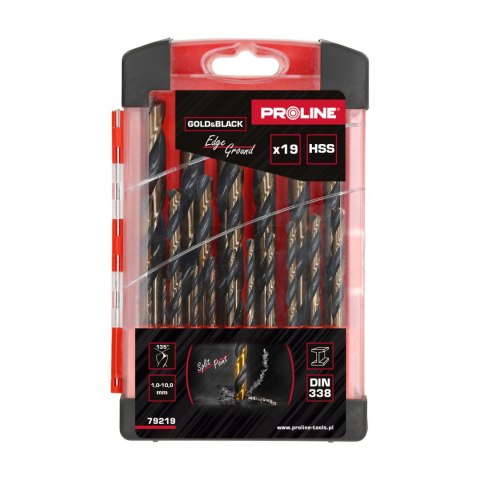 Wiertła do metalu hss din338 szlif.kr.szt.19(1-10mm) proline Wiertła do metalu hss din338 szlif.kr.szt.19(1-10mm) proline