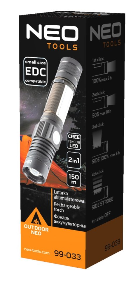 Latarka akumulatorowa USB 800 lm 2 w 1 CREE T6 LED Latarka akumulatorowa USB 800 lm 2 w 1 CREE T6 LED