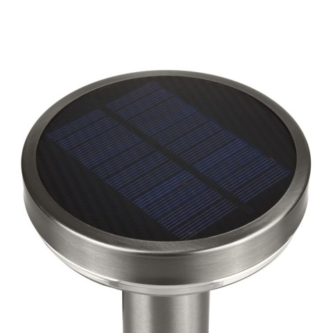 Solarna lampa LED Maclean, z czujnikiem, 3 tryby,wbijana, Li-ion 18650, IP44, 3,7V, 1200 mAh, Chrom matt, MCE465 C/M Solarna lampa LED Maclean, z czujnikiem, 3 tryby,wbijana, Li-ion 18650, IP44, 3,7V, 1200 mAh, Chrom matt, MCE465 C/M