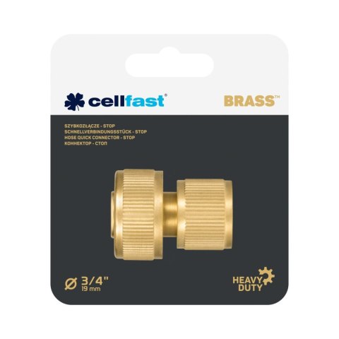 Szybkozłącze stop 3/4" Cellfast Brass mosiądz Szybkozłącze stop 3/4" Cellfast Brass mosiądz
