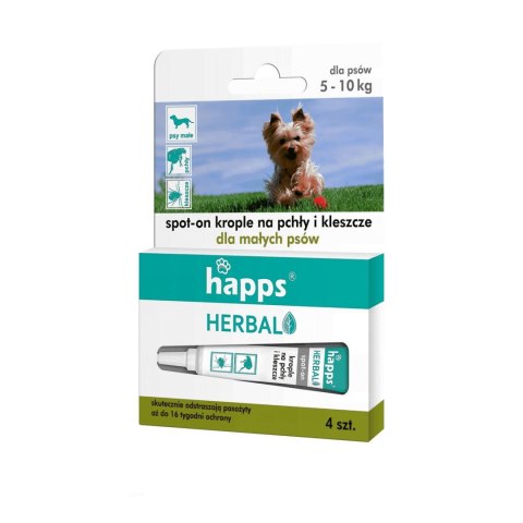 Krople na pchły i kleszcze dla małych psów Happs Herbal Krople na pchły i kleszcze dla małych psów Happs Herbal