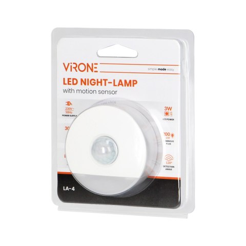 Lampka nocna LED z czujnikiem ruchu, z funkcją korytarzową 0,2W/3W, 200lm Lampka nocna LED z czujnikiem ruchu, z funkcją korytarzową 0,2W/3W, 200lm