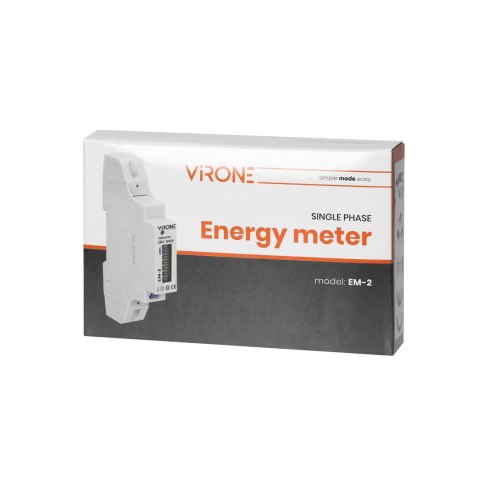 1-fazowy wskaźnik zużycia energii elektrycznej, 40A, wyjście impulsowe, 1 moduł, DIN TH-35mm 1-fazowy wskaźnik zużycia energii elektrycznej, 40A, wyjście impulsowe, 1 moduł, DIN TH-35mm