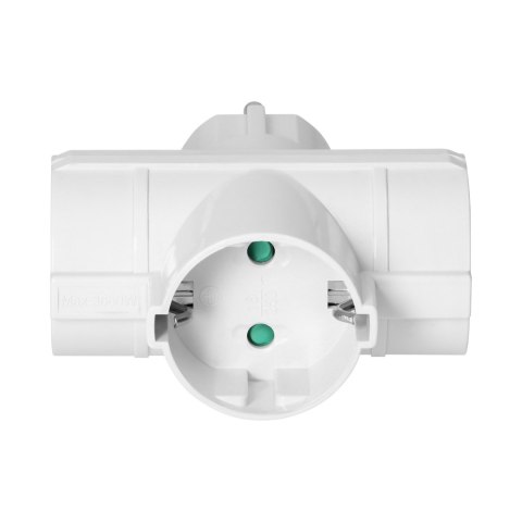Rozgałęźnik 3x2P+Z (Schuko), biały Rozgałęźnik 3x2P+Z (Schuko), biały