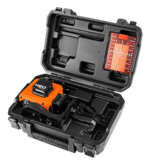Laser 3D, czerwony, walizka, tarcza celownicza, magnetyczny uchwyt, ładowarka Laser 3D, czerwony, walizka, tarcza celownicza, magnetyczny uchwyt, ładowarka