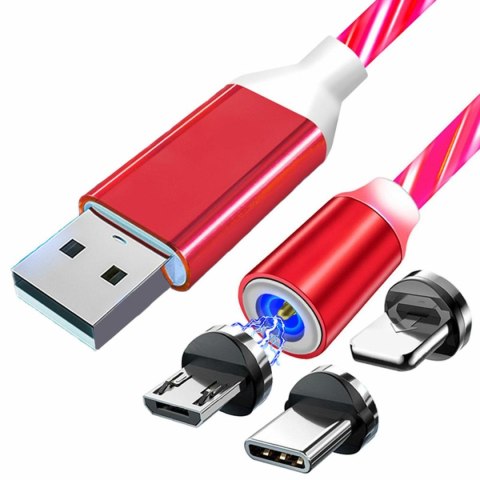 KK21W Magnetyczny kabel 3 w 1 led red KK21W Magnetyczny kabel 3 w 1 led red