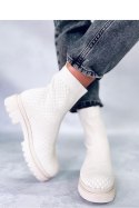 Botki skarpetkowe ze wzorem RUEDA BEIGE - Inello Inello