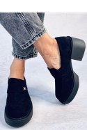 Mokasyny na obcasie CONIFF BLACK - Inello Inello