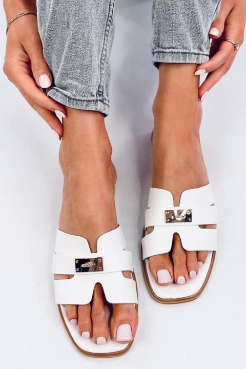Sandał Klapki damskie DAUDI WHITE - Inello Inello Sandał Klapki damskie DAUDI WHITE - Inello Inello