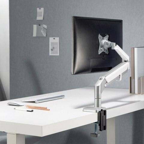 Uchwyt biurkowy do monitora szary Ergo Office, ze sprężyną, 17"-32", 9 kg, ER-405G Uchwyt biurkowy do monitora szary Ergo Office, ze sprężyną, 17"-32", 9 kg, ER-405G