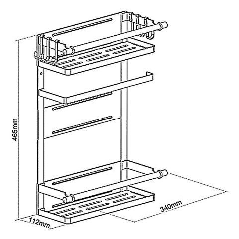 Magnetyczna półka na lodówkę / pralkę Maclean, czarna, 12kg max, MC-910 Magnetyczna półka na lodówkę / pralkę Maclean, czarna, 12kg max, MC-910