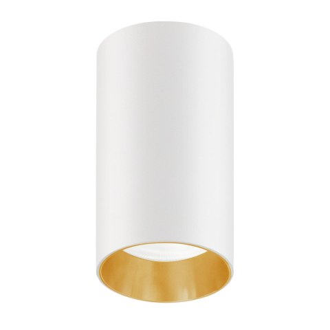 Oprawa natynkowa / tuba Maclean, punktowa, okrągła, aluminiowa, GU10, 55x100mm, kolor biały/złoty, MCE458 W/G Oprawa natynkowa / tuba Maclean, punktowa, okrągła, aluminiowa, GU10, 55x100mm, kolor biały/złoty, MCE458 W/G