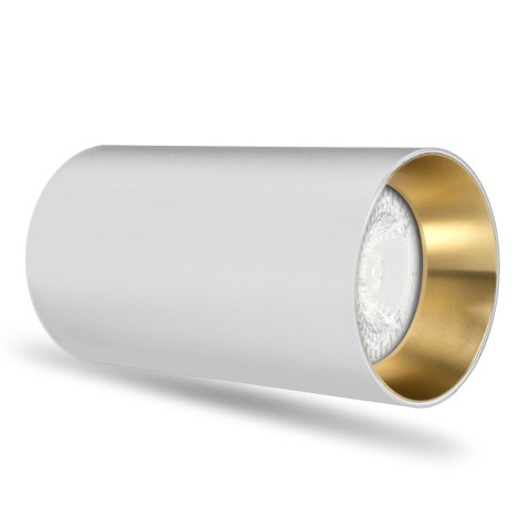 Oprawa natynkowa / tuba Maclean, punktowa, okrągła, aluminiowa, GU10, 55x100mm, kolor biały/złoty, MCE458 W/G Oprawa natynkowa / tuba Maclean, punktowa, okrągła, aluminiowa, GU10, 55x100mm, kolor biały/złoty, MCE458 W/G