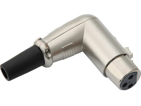 2213# Gniazdo mikrofonowe xlr 3p na kabel kątowe 2213# Gniazdo mikrofonowe xlr 3p na kabel kątowe