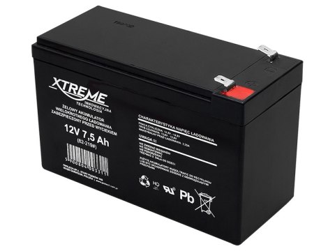 82-219# Akumulator żelowy 12v 7.5ah xtreme 82-219# Akumulator żelowy 12v 7.5ah xtreme