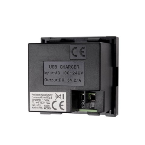 Gniazdo USBx2 z ładowarką Maclean, podwójne, 2.1A fast charge, czarne, MCE728B Gniazdo USBx2 z ładowarką Maclean, podwójne, 2.1A fast charge, czarne, MCE728B