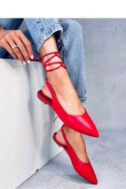 Baleriny z odkrytą piętą wiązane JODY RED - Inello Inello