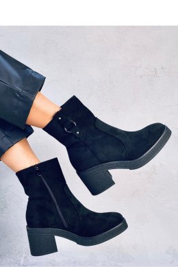 Botki na szerokim obcasie COOKE BLACK - Inello Inello