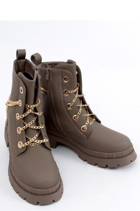 Botki sznurowane LOHAN KHAKI - Inello Inello Botki sznurowane LOHAN KHAKI - Inello Inello
