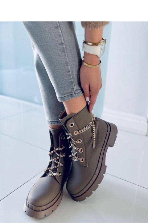 Botki sznurowane LOHAN KHAKI - Inello Inello Botki sznurowane LOHAN KHAKI - Inello Inello