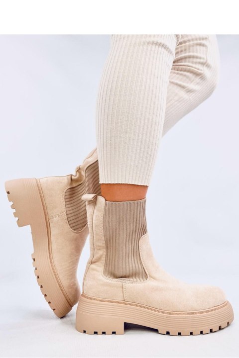 Botki z elastycznym ściągaczem WINTERS BEIGE - Inello Inello Botki z elastycznym ściągaczem WINTERS BEIGE - Inello Inello