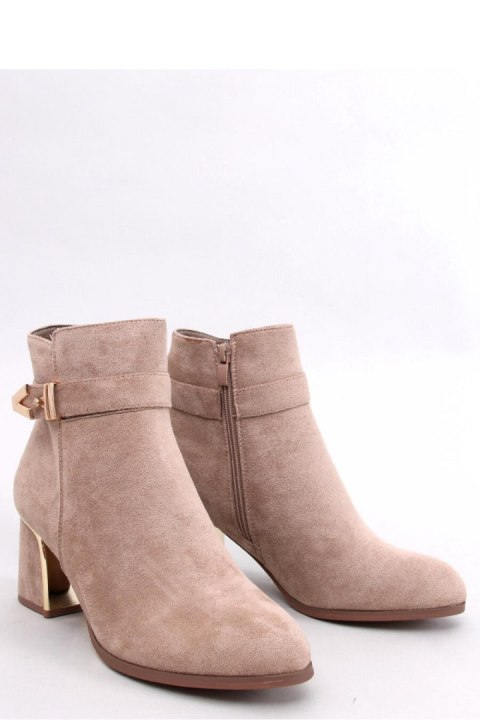 Eleganckie botki na obcasie KHALIA KHAKI - Inello Inello Eleganckie botki na obcasie KHALIA KHAKI - Inello Inello