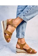 Sandał Espadryle na koturnie SERMON KHAKI - Inello Inello